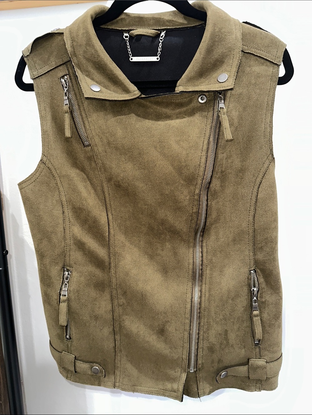 paparazzi Saude Olive Green Vest - Picture 3 of 7